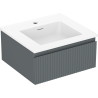 Mexen Rivel armario de baño de 50 cm con lavabo Otis, 1 cajón, acanalado, grafito mate / blanco mate