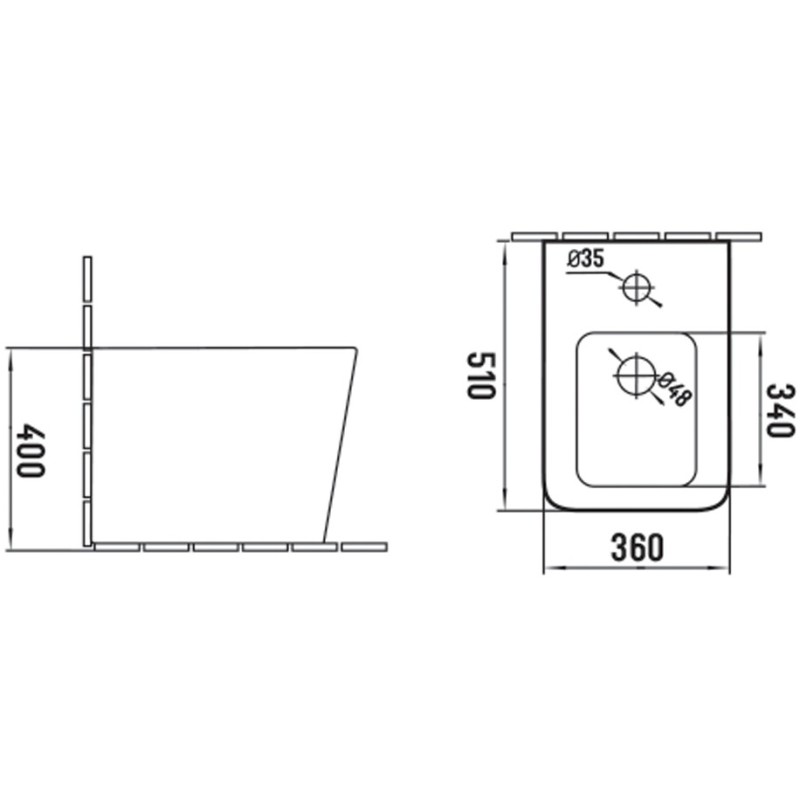 Mexen Cube stänneg Bidet, schwaarze Matte - 36925085