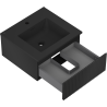 Mexen Rivel bathroom cabinet 50 cm with Otis sink, 1 drawer, grooved, black matte - 91A20-05023-1-BF71-W18M71
