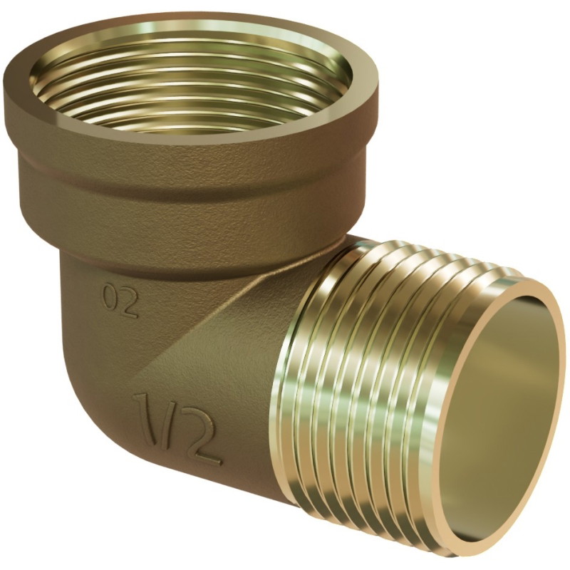 Mexen BRASS messingist põlv 6/4 GZ x 6/4 GW - W97410-6464
