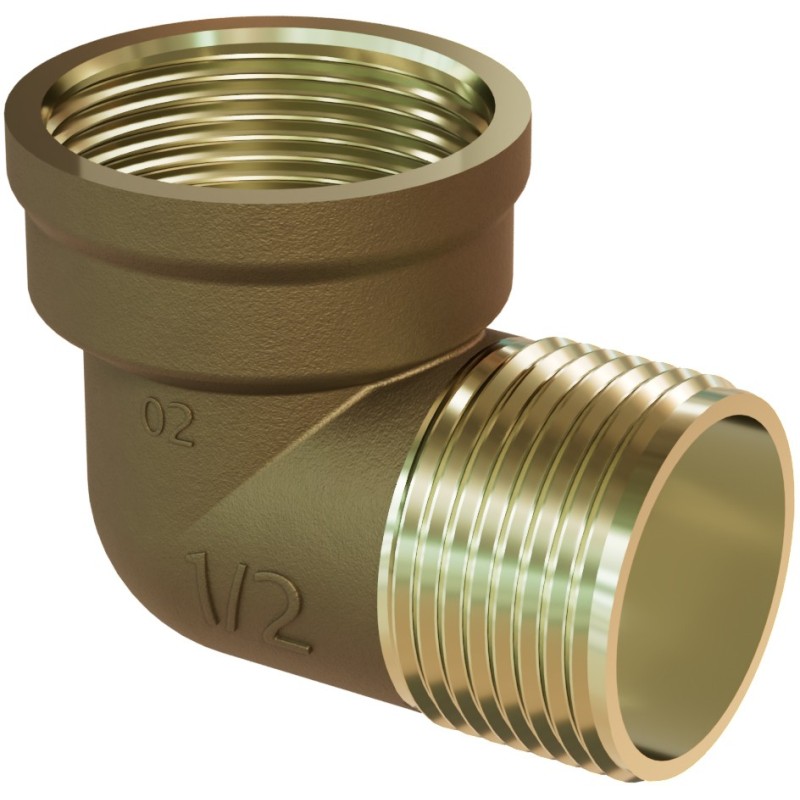 Mexen BRASS kolano mosiężne 2 GZ x 2 GW - W97410-2020