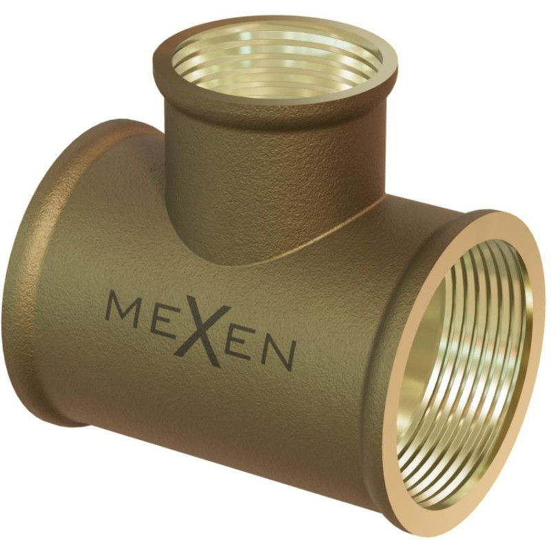 Mexen BRASS messing T-stuk 1/2 GW x 3/4 GW x 1/2 GW - W97412-123412