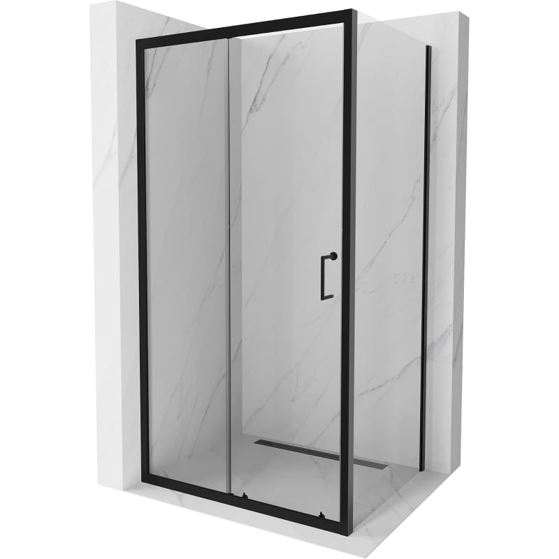 Mexen Apia liuglev dušinurk 90 x 70 cm, läbipaistev, must - 840-090-070-70-00