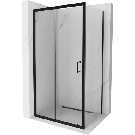 Mexen Apia liuglev dušinurk 90 x 70 cm, läbipaistev, must - 840-090-070-70-00
