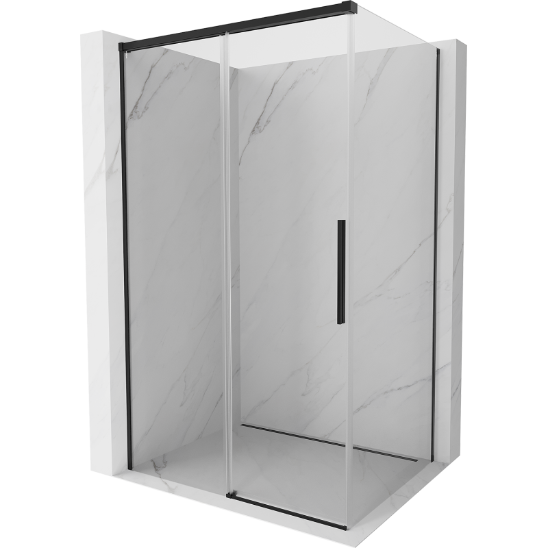 Mexen Rox Duschkabine, verschiebbar, 150 x 120 cm, transparent, schwarz - 8C2-150-120-70-00