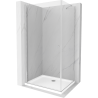 Mexen Pretoria 70 x 100 cm Pivot Shower Enclosure, Transparent, Chrome + Flat Shower Tray - 852-070-100-01-00-4010