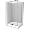 Mexen Apia Schiebeduschkabine 120 x 80 cm, transparent, Chrom + Rio-Duschtasse - 840-120-080-01-00-4510