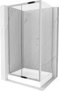 Mexen Apia sliding shower cabin 120 x 80 cm, transparent, chrome + Rio shower tray - 840-120-080-01-00-4510