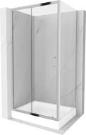 Mexen Apia sliding shower enclosure 120 x 80 cm, transparent, chrome + Rio shower tray - 840-120-080-01-00-4510