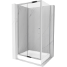 Mexen Apia sliding shower enclosure 100 x 80 cm, transparent, chrome + Rio shower tray - 840-100-080-01-00-4510