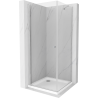 Mexen Pretoria cabine de douche pivotante 90 x 90 cm, transparent, chrome + receveur Flat - 852-090-090-01-00-4010