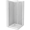 Mexen Pretoria douchecabine draaibaar 90 x 90 cm, transparant, chroom + Flat douchebak - 852-090-090-01-00-4010