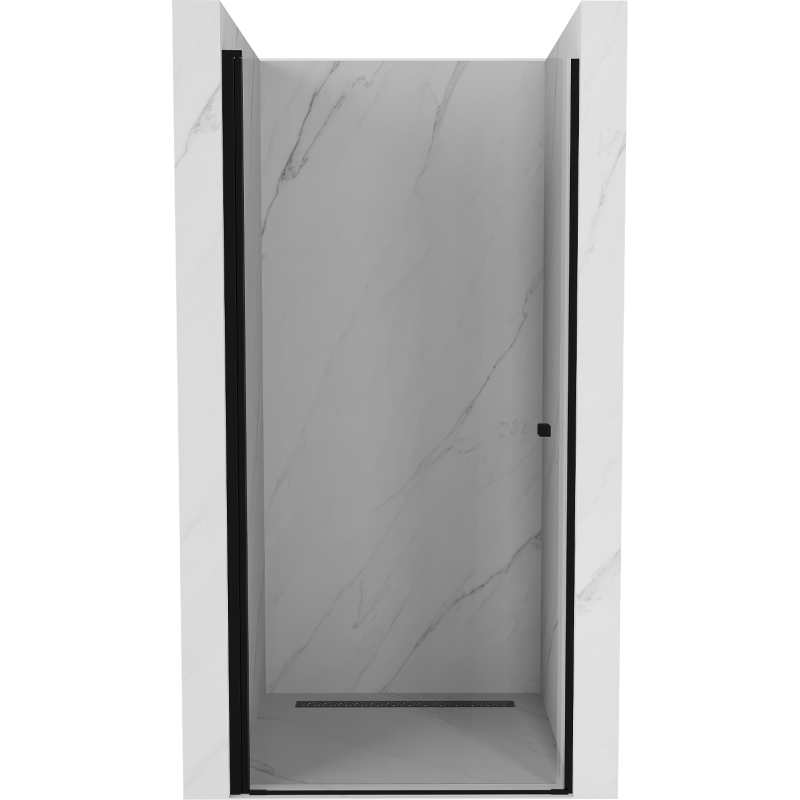 Mexen Pretoria drzwi prysznicowe uchylne 70 cm, transparent, czarne - 852-070-000-70-00