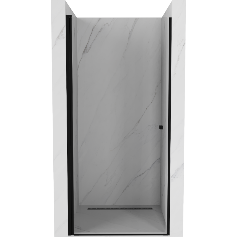 Mexen Pretoria puerta de ducha abatible de 70 cm, transparente, negra - 852-070-000-70-00
