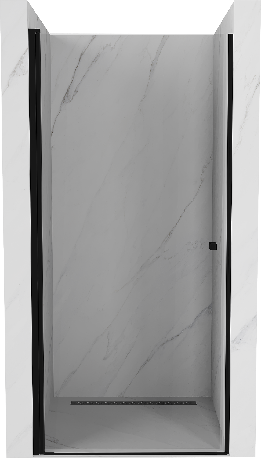 Mexen Pretoria drzwi prysznicowe uchylne 80 cm, transparent, czarne - 852-080-000-70-00