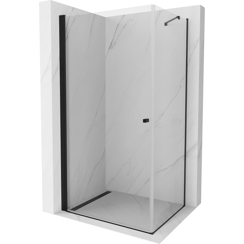 Mexen Pretoria Duschkabine schwenkbar 70 x 80 cm, transparent, schwarz - 852-070-080-70-00