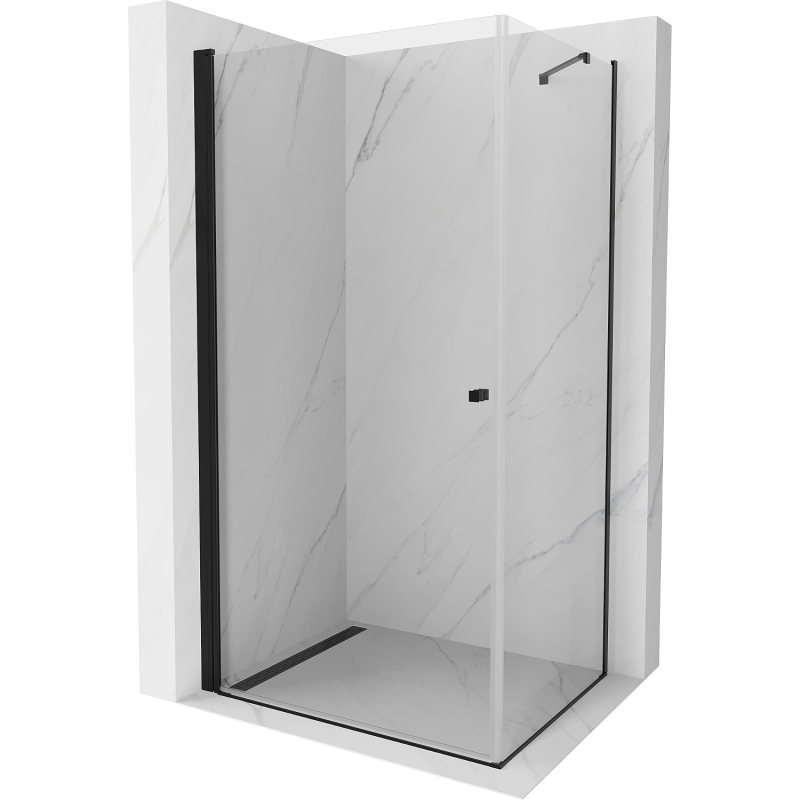 Mexen Pretoria kabina prysznicowa uchylna 80 x 70 cm, transparent, czarna - 852-080-070-70-00