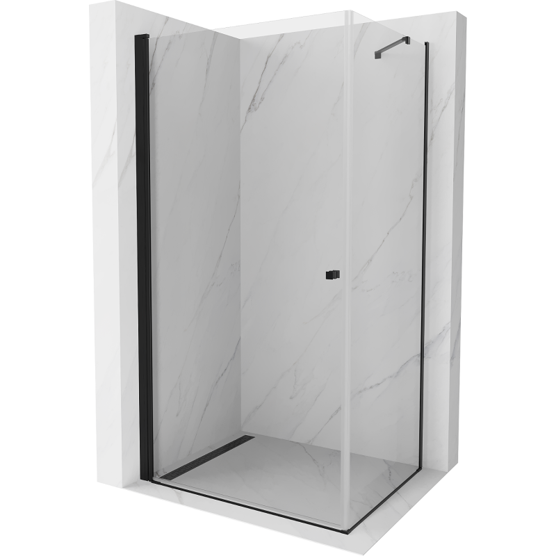 Mexen Pretoria kabina prysznicowa uchylna 80 x 110 cm, transparent, czarna - 852-080-110-70-00