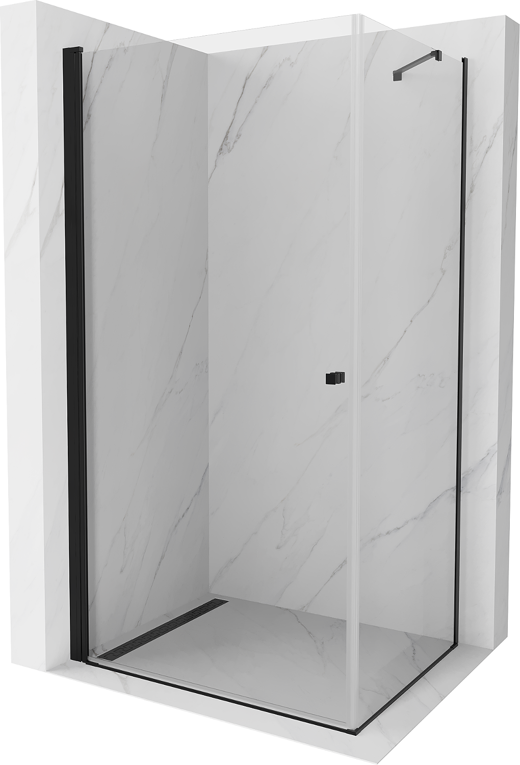 Mexen Pretoria kabina prysznicowa uchylna 80 x 110 cm, transparent, czarna - 852-080-110-70-00