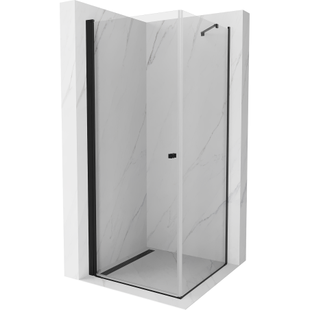 Mexen Pretoria draaide douchecabine 90 x 90 cm, transparant, zwart - 852-090-090-70-00