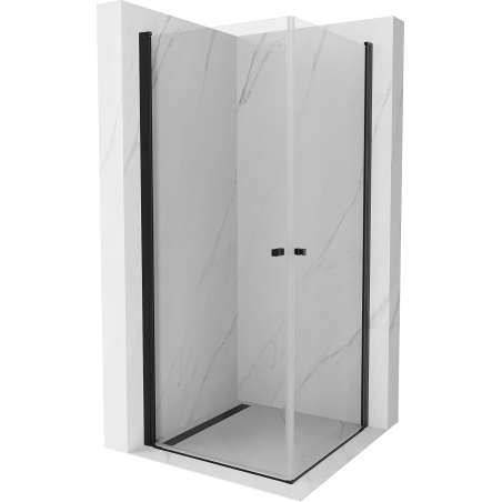 Mexen Pretoria Duo Duschkabine schwenkbar 80 x 80 cm, transparent, schwarz - 852-080-080-70-00-02