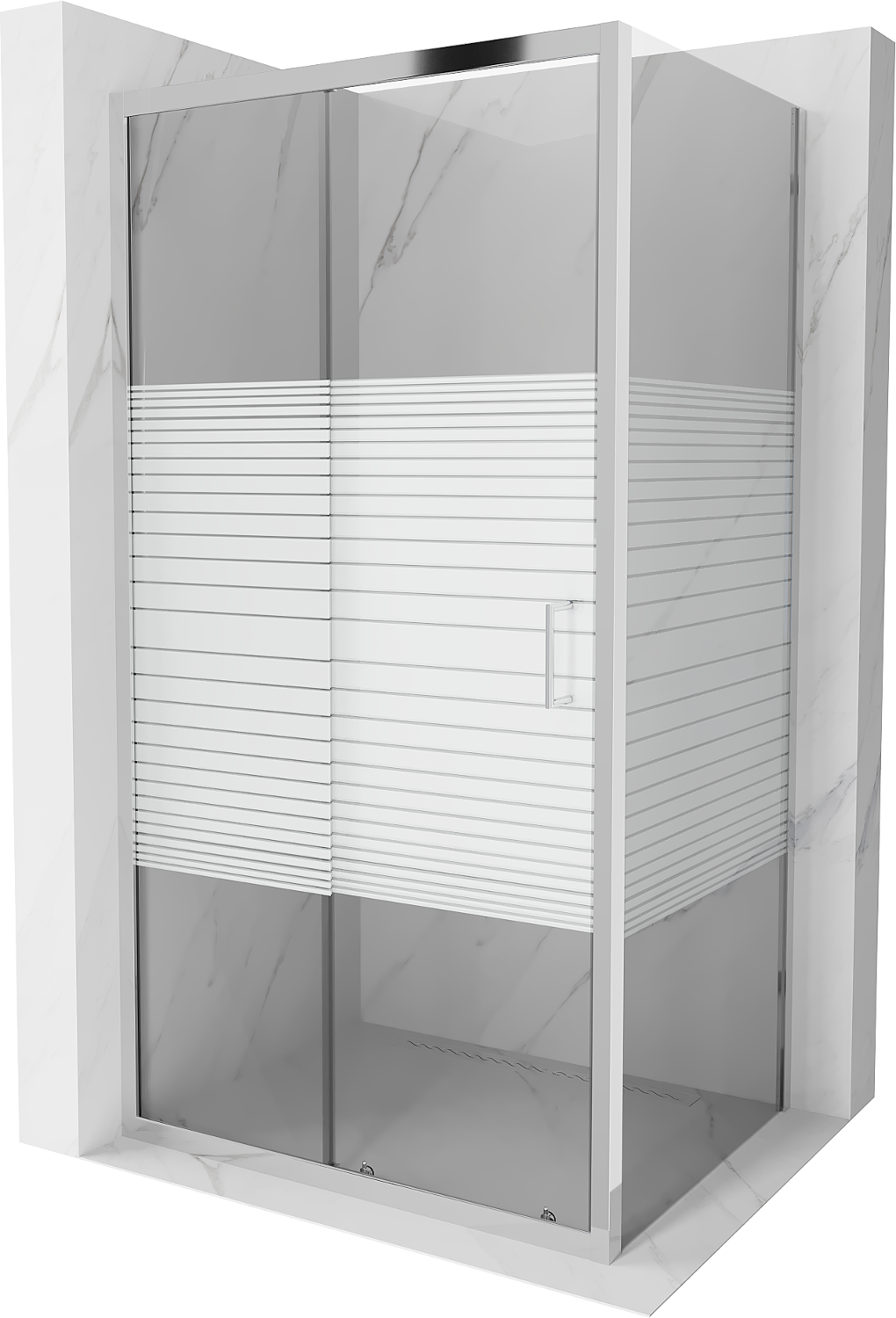 Mexen Apia kabina prysznicowa rozsuwana 135 x 90 cm, pasy, chrom - 840-135-090-01-20