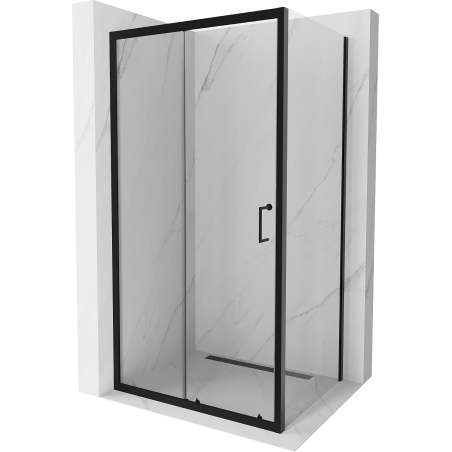 Mexen Apia kabina prysznicowa rozsuwana 135 x 100 cm, transparent, czarna - 840-135-100-70-00