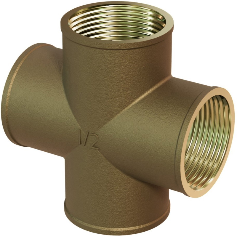 Mexen BRASS czwórnik mosiężny 1/2 GW x 1/2 GW x 1/2 GW x 1/2 GW - W97418-12121212
