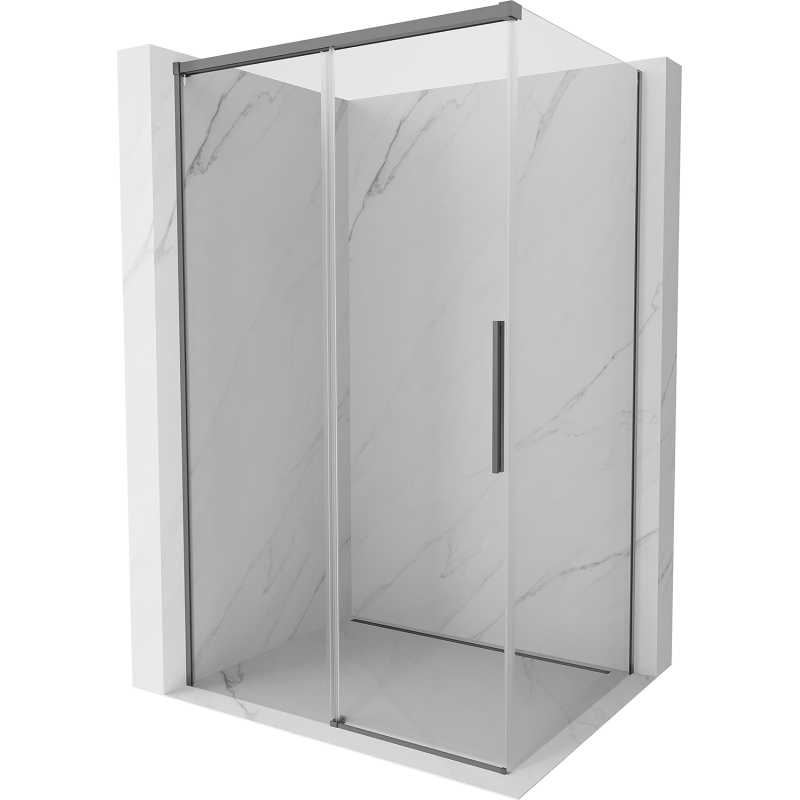 Mexen Rox douchecabine schuifdeur 135 x 85 cm, transparant, gun metal - 8C2-135-085-95-00