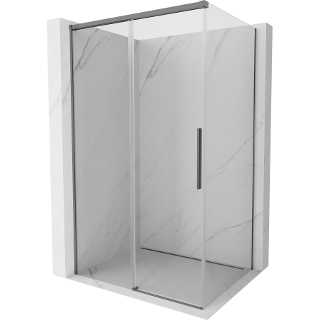 Mexen Rox cabine de douche coulissante 135 x 85 cm, transparent, métal noir - 8C2-135-085-95-00