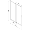 Mexen Fox badwand 2-delige schuifbare 100 x 150 cm, transparant, wit - 891-100-002-20-00