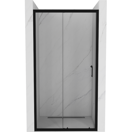 Mexen Apia puerta de ducha corredera 135 cm, transparente, negro - 845-135-000-70-00