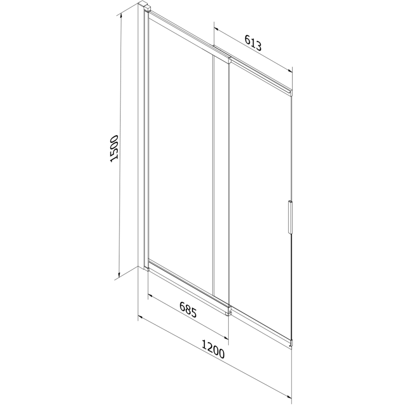Mexen Fox parawan nawannowy 2-skrzydłowy przesuwny 120 x 150 cm, transparent, gun gray szczotkowany - 891-120-002-66-00