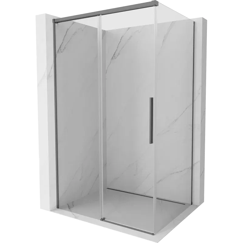 Mexen Rox Duschkabine Schiebetür 140 x 90 cm, transparent, Gun Metal - 8C2-140-090-95-00