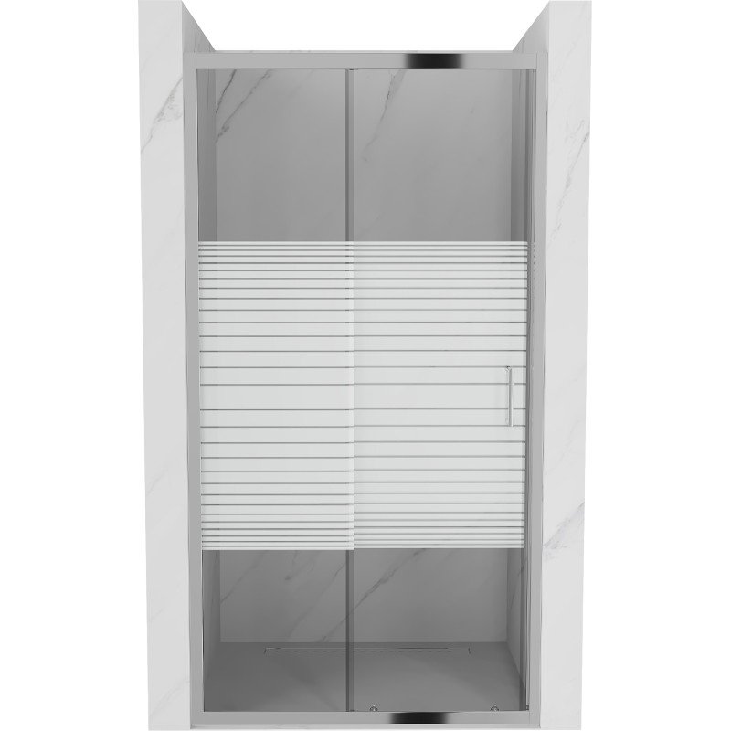 Mexen Apia lükanddushuks 135 cm, triibud, kroom - 845-135-000-01-20