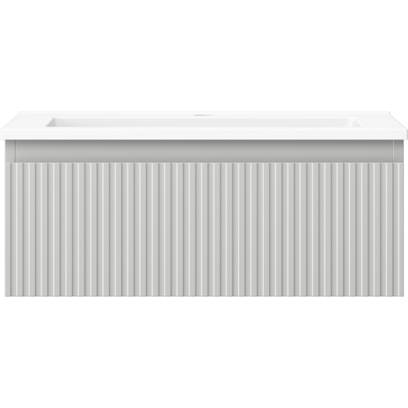 Mexen Rivel mobile da bagno 60 cm con lavabo Otis, 1 cassetto, scanalato, grigio opaco/bianco opaco - 91A20-06023-1-BF62-W18M01