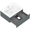 Mexen Rivel badkamerkast 60 cm met wastafel Otis, 1 lade, gegroefd, grafiet mat/wit mat - 91A20-06023-1-BF66-W18M01