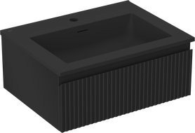 Mexen Rivel gabinete de baño 60 cm con lavabo Otis, 1 cajón, ranurado, negro mate - 91A20-06023-1-BF71-W18M71