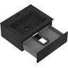 Mexen Rivel Badezimmerschrank 60 cm mit Waschbecken Otis, 1 Schublade, gerillt, schwarz matt - 91A20-06023-1-BF71-W18M71