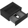 Mexen Rivel gabinete de baño 60 cm con lavabo Otis, 1 cajón, ranurado, negro mate - 91A20-06023-1-BF71-W18M71