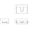 Mexen Rivel badkamerkast 60 cm met wastafel Otis, 1 lade, geribbeld, zwart mat - 91A20-06023-1-BF71-W18M71