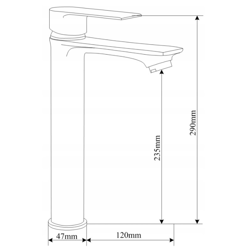 Mexen Royo hoher Waschtischarmatur, gebürstetes Gun Gray - 72210-66