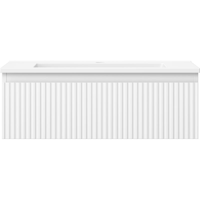 Mexen Rivel armário de casa de banho 70 cm com lavatório Otis, 1 gaveta, canelado, branco mate - 91A20-07023-1-BF01-W18M01