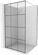 Mexen Kioto douchewand Walk-in 100 x 200 cm, zwart raster 8 mm, chroom - 800-100-101-01-77