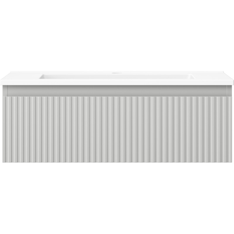 Mexen Rivel armario de baño de 70 cm con lavabo Otis, 1 cajón, acanalado, gris mate/blanco mate - 91A20-07023-1-BF62-W18M01