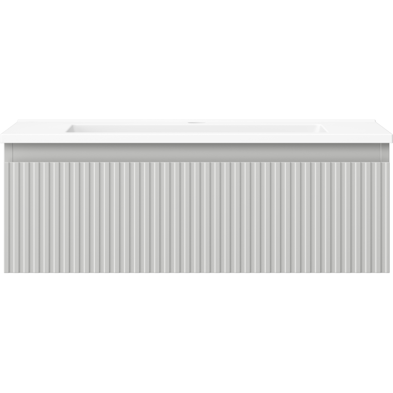 Mexen Rivel armário de casa de banho 70 cm com lavatório Otis, 1 gaveta, ranhurado, cinza mate/branco mate