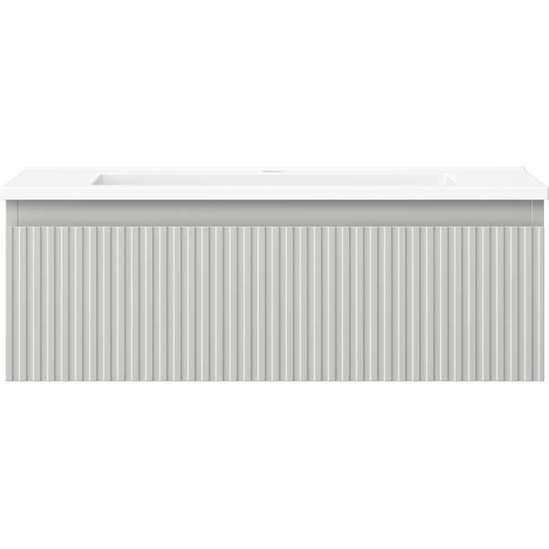 Mexen Rivel armoire de salle de bain 70 cm avec lavabo Otis, 1 tiroir, rainurée, gris mat/blanc mat - 91A20-07023-1-BF62-W18M01