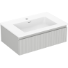 Mexen Rivel bathroom cabinet 70 cm with Otis sink, 1 drawer, fluted, gray matte/white matte - 91A20-07023-1-BF62-W18M01