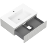 Mexen Rivel bathroom cabinet 70 cm with Otis sink, 1 drawer, fluted, gray matte/white matte - 91A20-07023-1-BF62-W18M01
