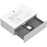Mexen Rivel mobiletto da bagno 70 cm con lavabo Otis, 1 cassetto, scanalato, grigio opaco/bianco opaco